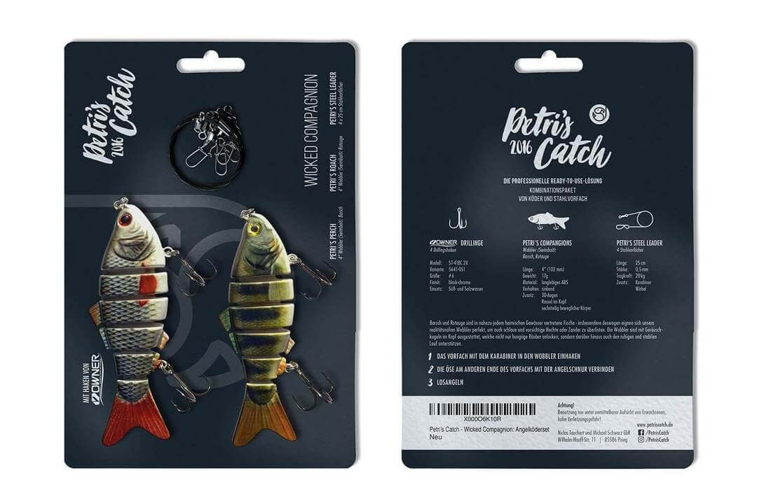 Hardbait Wobbler Swimbait Set fuer Raubfische mit Stahlvorfach