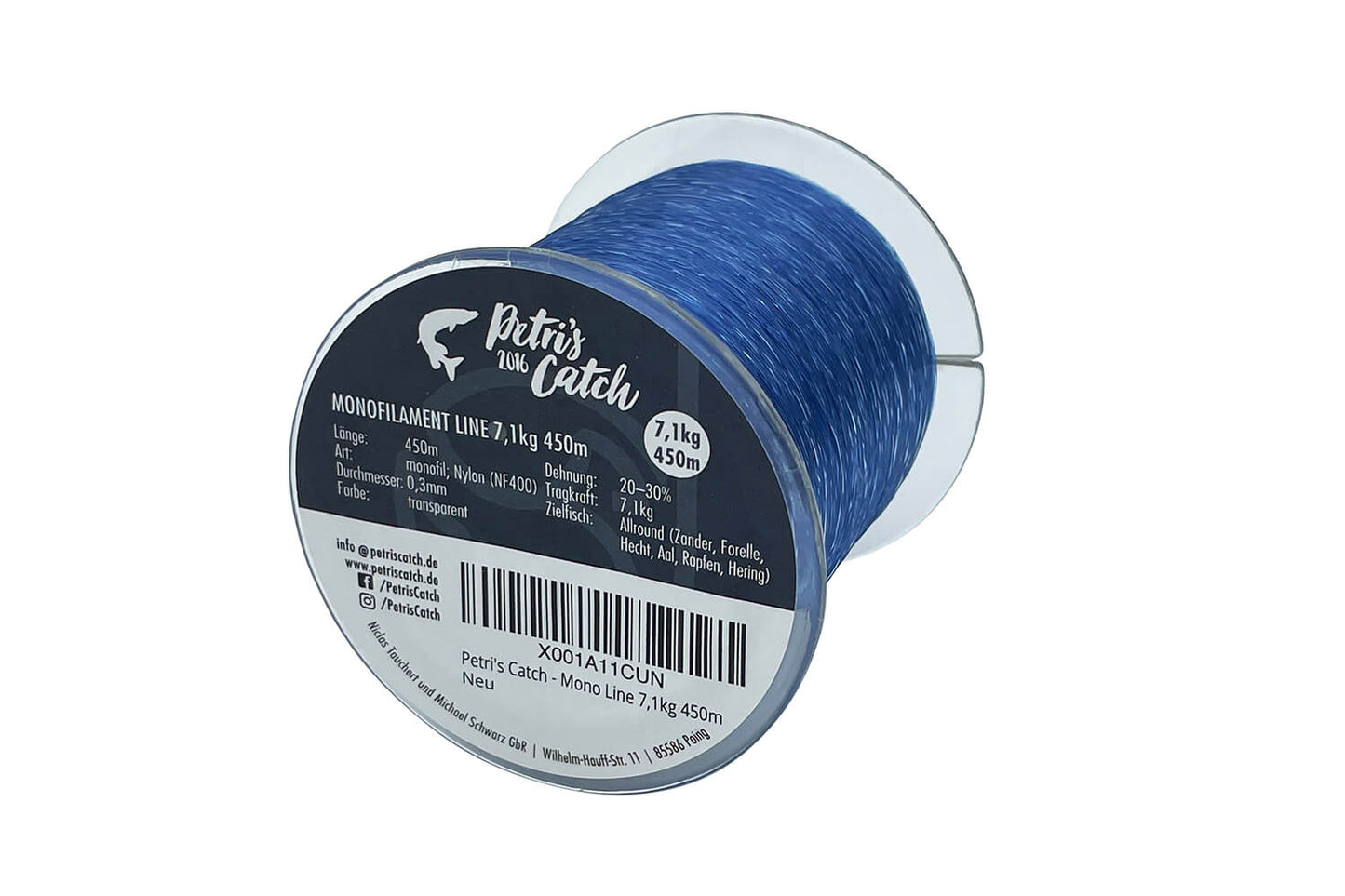 Monofile Angelschnur | 450m | 3kg-12kg | 0,2mm-0,4mm | für Hecht, Zander, Barsch, Forelle