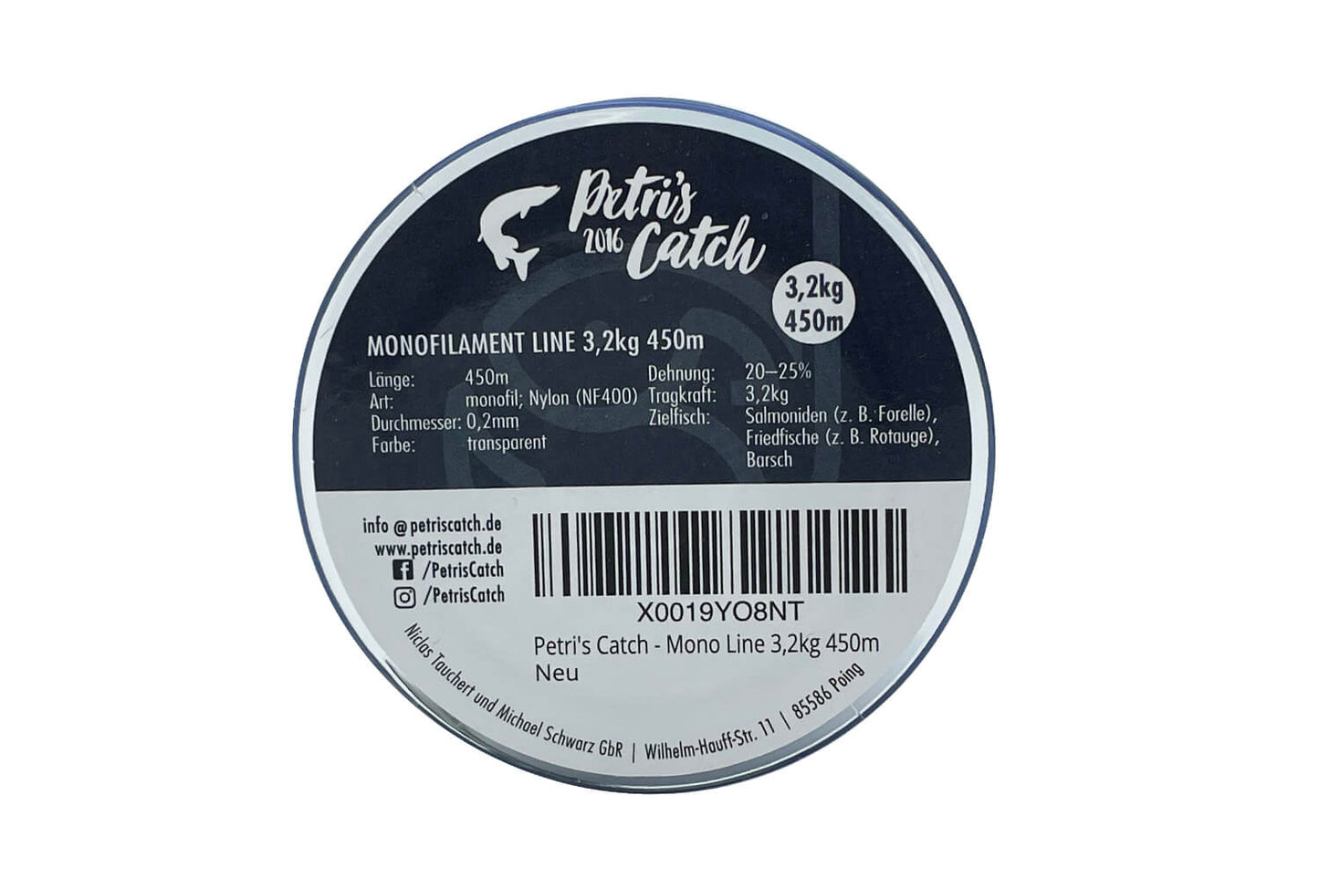 Monofile Angelschnur | 450m | 3kg-12kg | 0,2mm-0,4mm | für Hecht, Zander, Barsch, Forelle