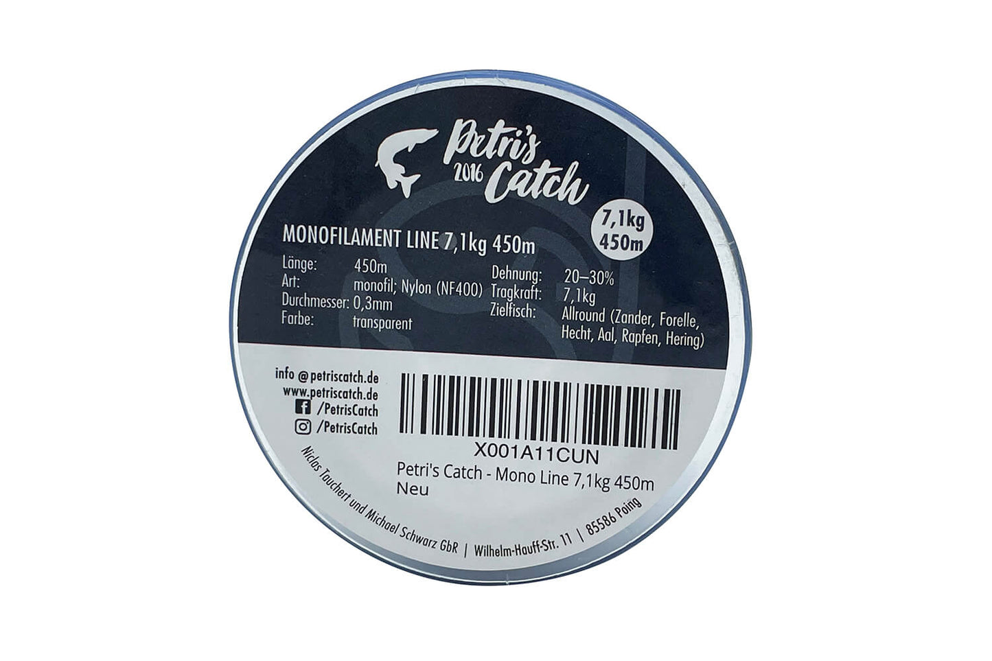 Monofile Angelschnur | 450m | 3kg-12kg | 0,2mm-0,4mm | für Hecht, Zander, Barsch, Forelle
