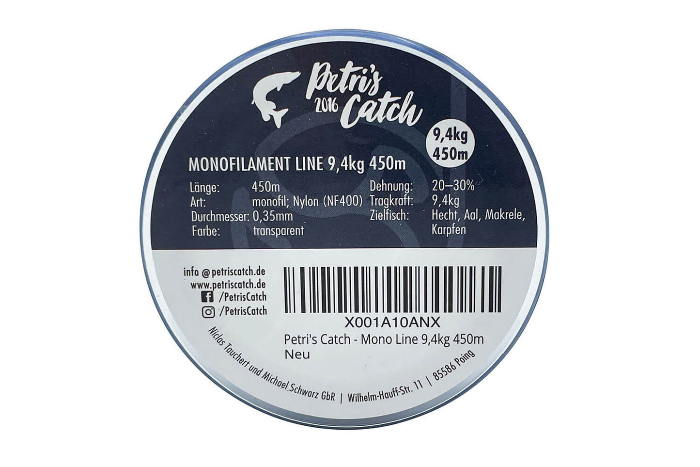 Monofile Angelschnur | 450m | 3kg-12kg | 0,2mm-0,4mm | für Hecht, Zander, Barsch, Forelle