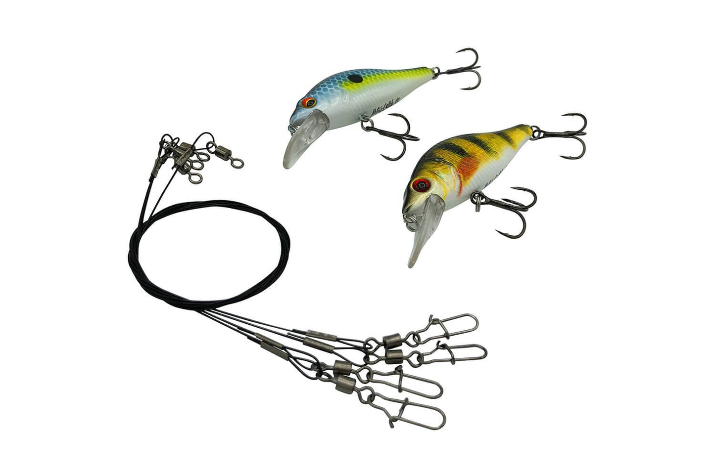 Deep Raider | Crankbait Wobbler 4er Set | 8cm Rotauge + Goldbarsch und 9cm Clown und Barsch