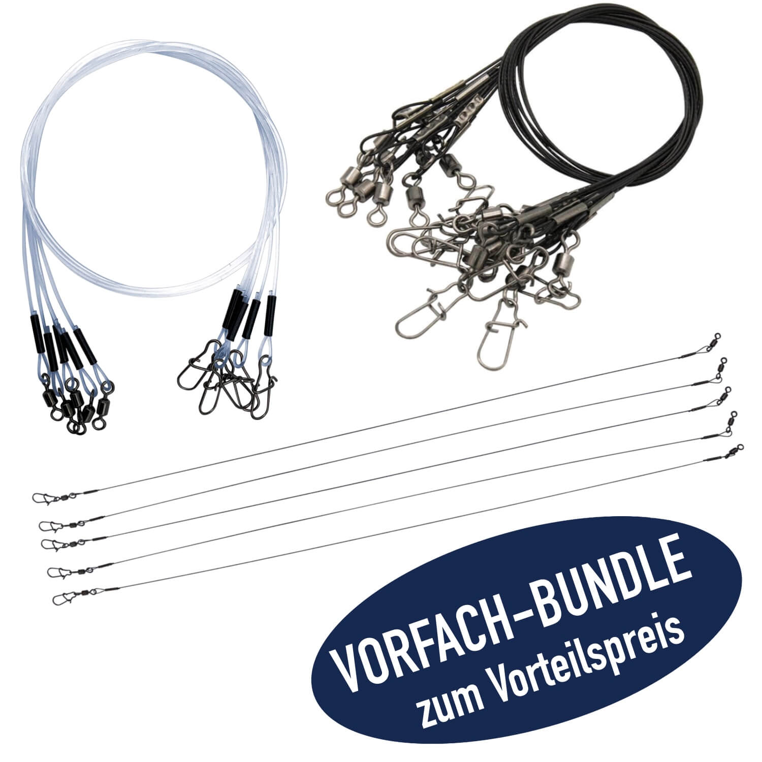 Angelkoeder Vorfach Set fuer Raubfisch und Hecht Sale
