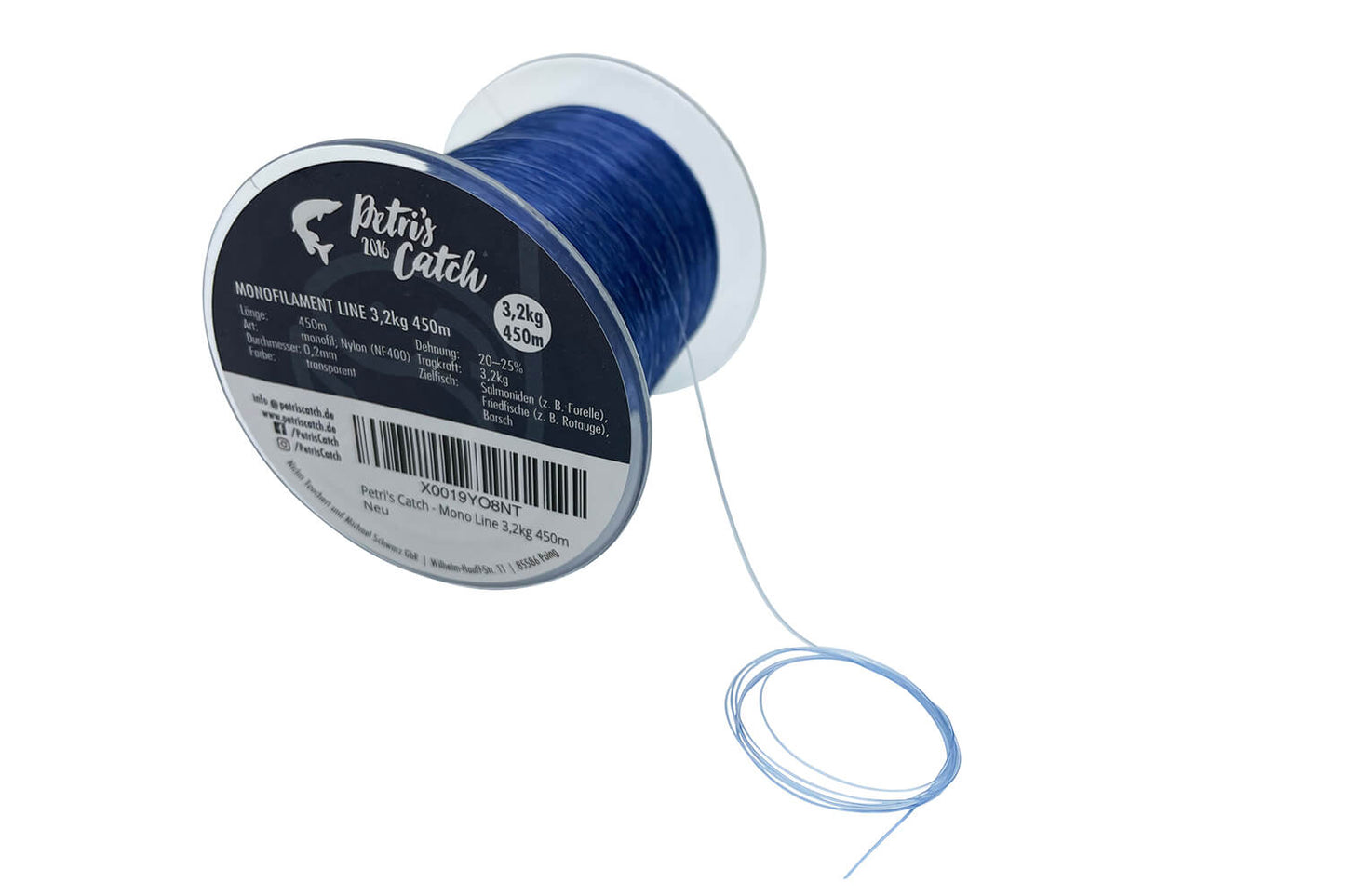 Monofile Angelschnur | 450m | 3kg-12kg | 0,2mm-0,4mm | für Hecht, Zander, Barsch, Forelle