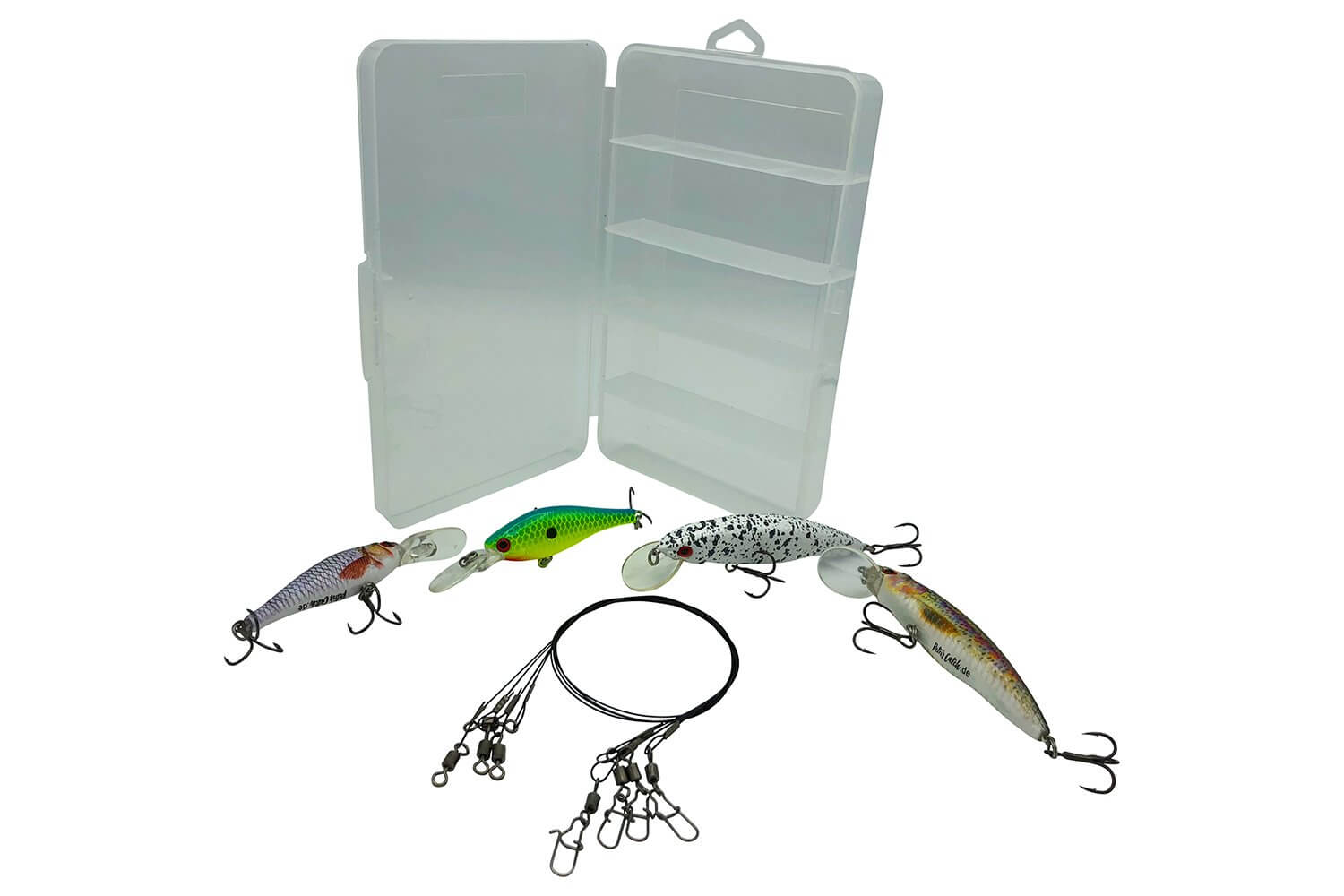 Minnow Wobbler mit Tackle Box fuer Raubfisch angeln