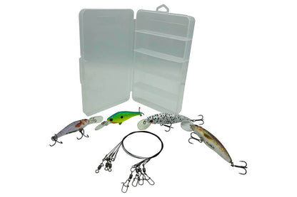 Minnow Wobbler mit Tackle Box fuer Raubfisch angeln