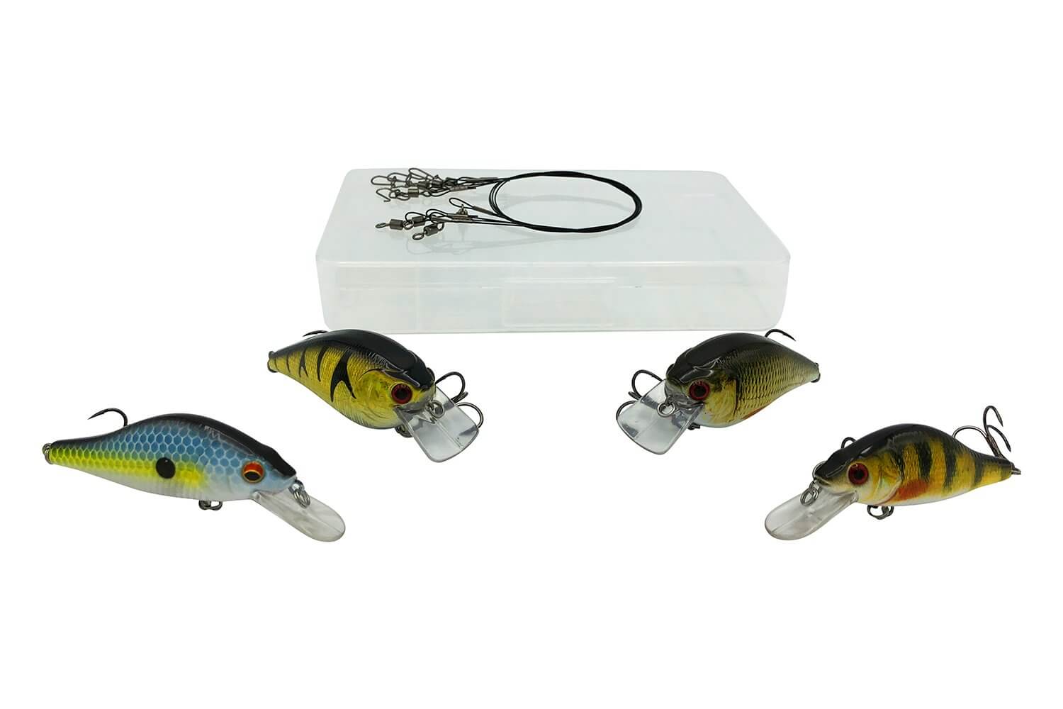 Hechtwobbler Set mit praktischer Transportbox fuer Crankbaits