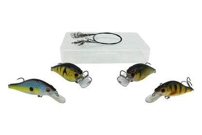 Hechtwobbler Set mit praktischer Transportbox fuer Crankbaits